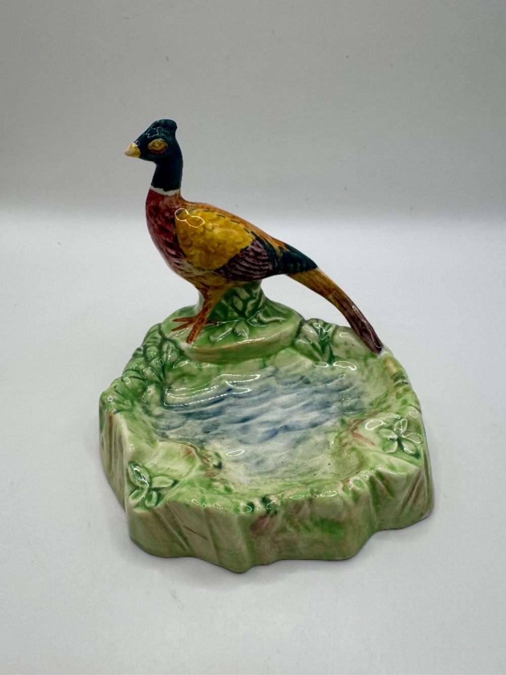Vintage Beswick bone china pheasant bird trinket dish.